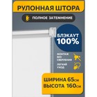 Рулонная штора Decofest «Блэкаут. Плайн», 65x160 см, цвет белый - Фото 1