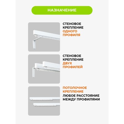 Карниз стеновой Arttex Facile standard, двухрядный, 270 см, цвет белый