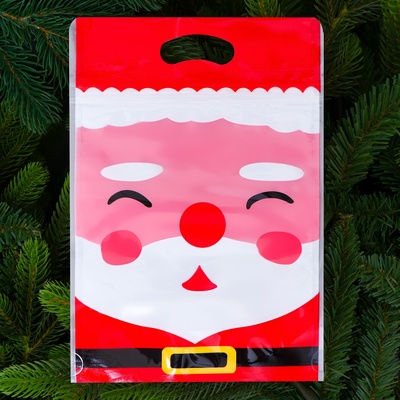 Пакет подарочный новогодний, с zip-lock застежкой, «Дед Мороз», 15×23±1 см