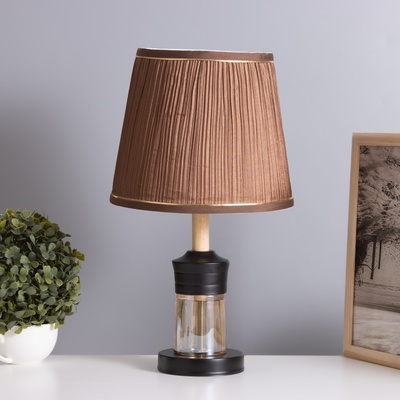 Лампа настольная «Луиза» 1×40 Вт Е27 1×5 Вт LED черный/шоколад 25×25×43 см