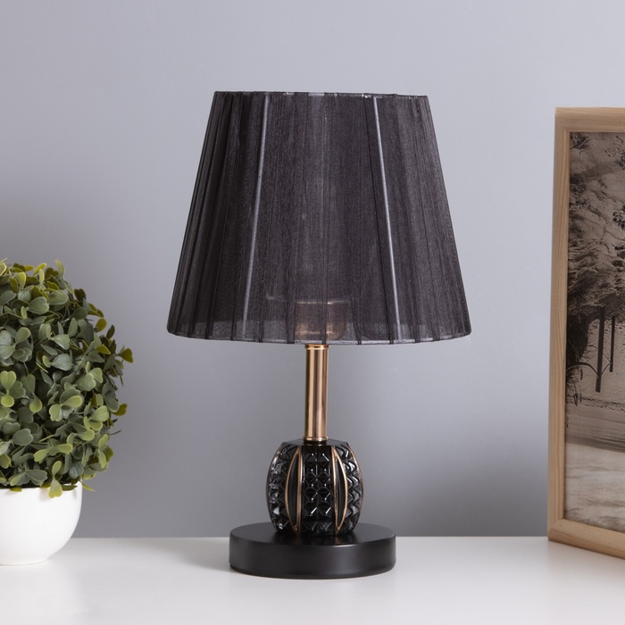 Лампа настольная «Клаудия» 1×40 Вт Е27 1×5 Вт LED черный/прозрачный 21×21×34 см - Фото 1