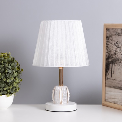 Лампа настольная «Клаудия» 1×40 Вт Е27 1×5 Вт LED белый/прозрачный 21×21×34 см