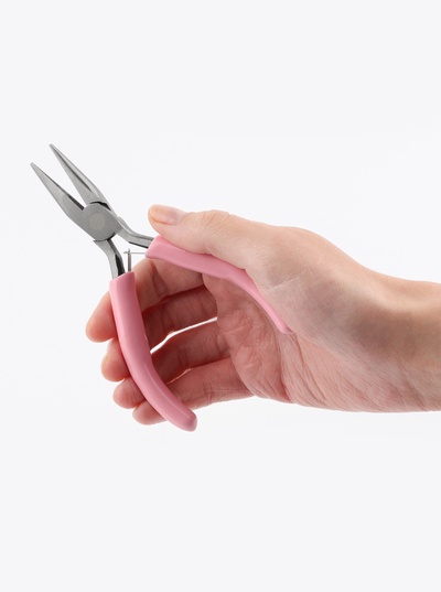 Тонкогубцы для рукоделия, 12.5×6.5 см, розовые