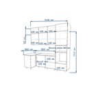 Кухонный гарнитур трехуровневый угловой 7, 1000×600×2500 мм, цвет тальк/рустик соломенный - Фото 2