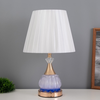 Лампа настольная «Ева» 1×40 Вт Е27 1×4 Вт LED золото/синий 25×25×42 см