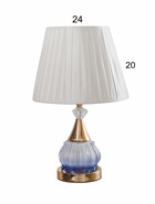 Лампа настольная «Ева» 1×40 Вт Е27 1×4 Вт LED золото/синий 25×25×42 см - Фото 12