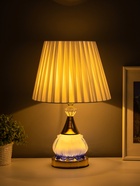 Лампа настольная «Ева» 1×40 Вт Е27 1×4 Вт LED золото/синий 25×25×42 см - Фото 8