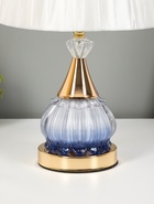 Лампа настольная «Ева» 1×40 Вт Е27 1×4 Вт LED золото/синий 25×25×42 см - фото 5037459