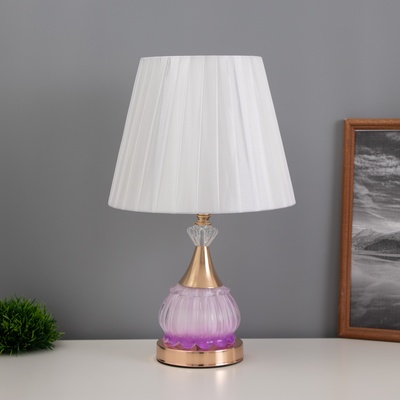 Лампа настольная «Ева» 1×40 Вт Е27 1×4 Вт LED золото/розовый 25×25×42 см