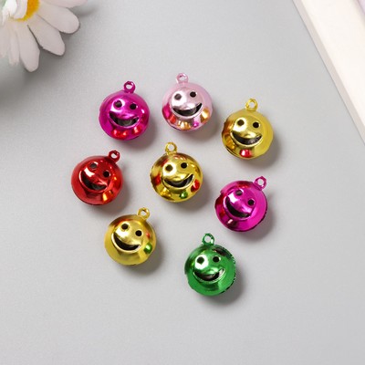 Набор декора для творчества металл «Смайл-бубенчик», цветные, набор 8 шт.