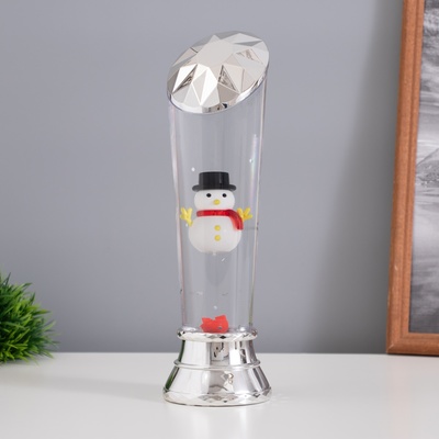 Лава лампа «Снеговик» LED 3хААА, USB серебро 6.5×8×23.7 см