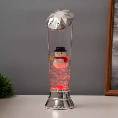 Лава лампа «Снеговик» LED 3хААА, USB серебро 6.5×8×23.7 см
