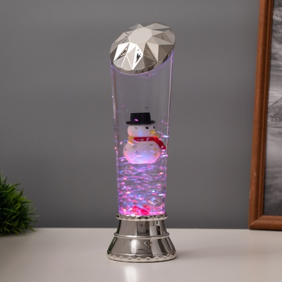 Лава лампа «Снеговик» LED 3хААА, USB серебро 6.5×8×23.7 см