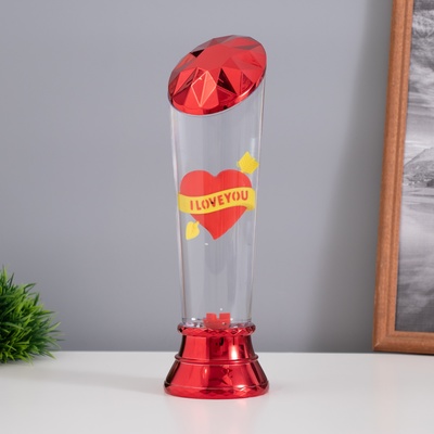 Лава лампа «Сердце» LED 3хААА, USB красный 6.5×6.5×23.7 см