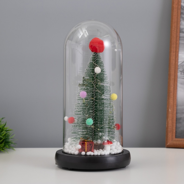 

Светильник «Елка с шарами» 1,5Вт, LED, 3xAAA, черный USB 11х11х21см