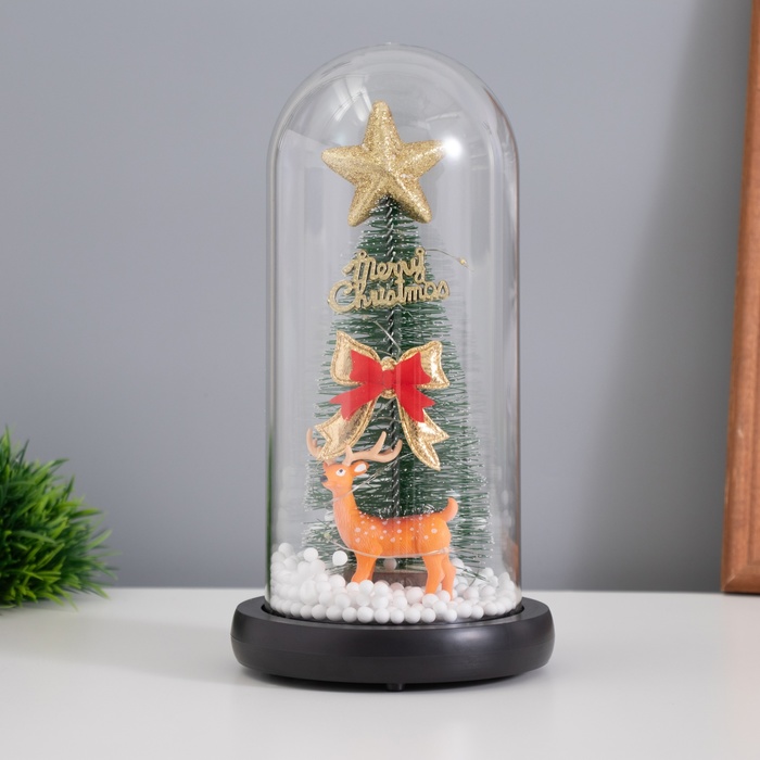 

Светильник «Елка с бантом» 1,5Вт, LED, 3xAAA, черный USB 11х11х21см