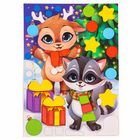 Аппликация - мозаика форменными стикерами на новый год «Загадай желание», набор для творчества - Фото 4