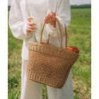 Сумка женская SL Home, ручное плетение, хлопок, длина ручек 18.5 см, 40×27 см - Фото 9