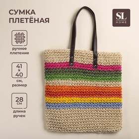 Сумка женская SL Home, ручное плетение, хлопок, длина ручек 28 см, 41×40 см 10158723