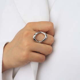 Кольцо металл «Тренд» овал, цвет серебро, размер 18 10472066