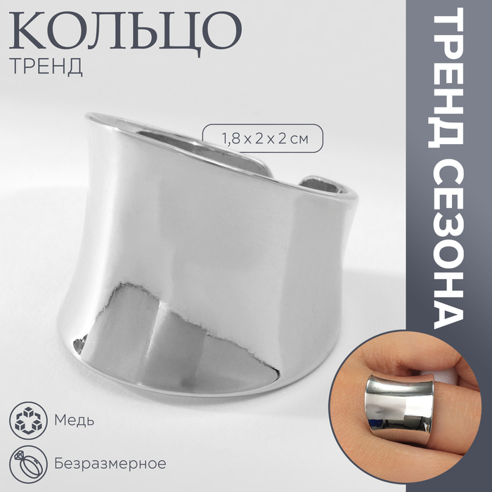 

Кольцо металл «Тренд» оковы, цвет серебро, безразмерное