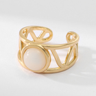 Кольцо с камнем «Богема», безразмерное, белое в золоте - Фото 1