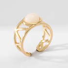 Кольцо с камнем «Богема», безразмерное, белое в золоте - Фото 3