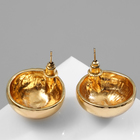 Серьги металл «Атмосфера», круг, сфера, цвет золото - Фото 2