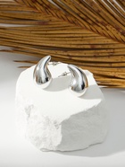 Серьги пластик «Капля» крупная, цвет серебро - фото 38209562