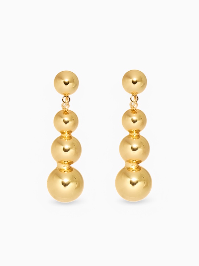 Серьги пластик «Бусины» на уменьшение, цвет золото - Фото 1