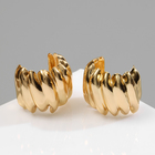 Серьги металл «Абстракция» крыло, цвет золото - Фото 4