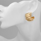 Серьги металл «Абстракция» крыло, цвет золото - Фото 3