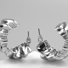 Серьги металл «Абстракция» крыло, цвет серебро - Фото 2