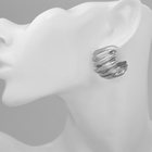 Серьги металл «Абстракция» крыло, цвет серебро - Фото 3