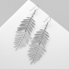 Серьги висячие «Лёгкость» листва, цвет серебро - Фото 4