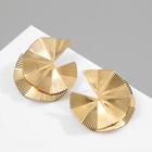 Серьги металл «Абстракция», двойной цветок, цвет золото - Фото 3