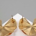 Серьги металл «Абстракция», двойной цветок, цвет золото - Фото 4