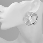 Серьги металл «Абстракция» двойной цветок, цвет серебро - Фото 2