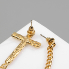 Серьги металл «Крест и цепочка» плетение, цвет золото - Фото 4