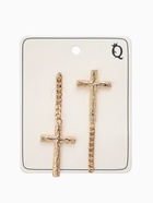 Серьги металл «Крест и цепочка» плетение, цвет золото - Фото 6