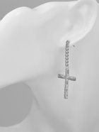 Серьги металл «Крест и цепочка» плетение, цвет серебро - Фото 2