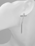 Серьги металл «Крест и цепочка» плетение, цвет серебро - Фото 4