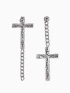 Серьги металл «Крест и цепочка» плетение, цвет серебро - Фото 5