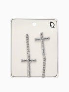 Серьги металл «Крест и цепочка» плетение, цвет серебро - Фото 6