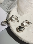 Серьги пластик «Сердца» объёмные, цвет серебро 10478925 - фото 16247557