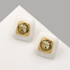 Серьги ассорти «Абстракция» ромб, цвет белый в золоте - Фото 1