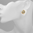 Серьги ассорти «Абстракция» ромб, цвет белый в золоте - Фото 2