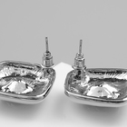 Серьги ассорти «Абстракция» ромб, цвет белый в серебре - Фото 4