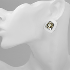 Серьги ассорти «Абстракция» ромб, цвет белый в серебре - Фото 2