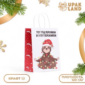 Пакет крафт, "Тот год пережили и этот переживем",  27 х 21 х 11 см 10576085